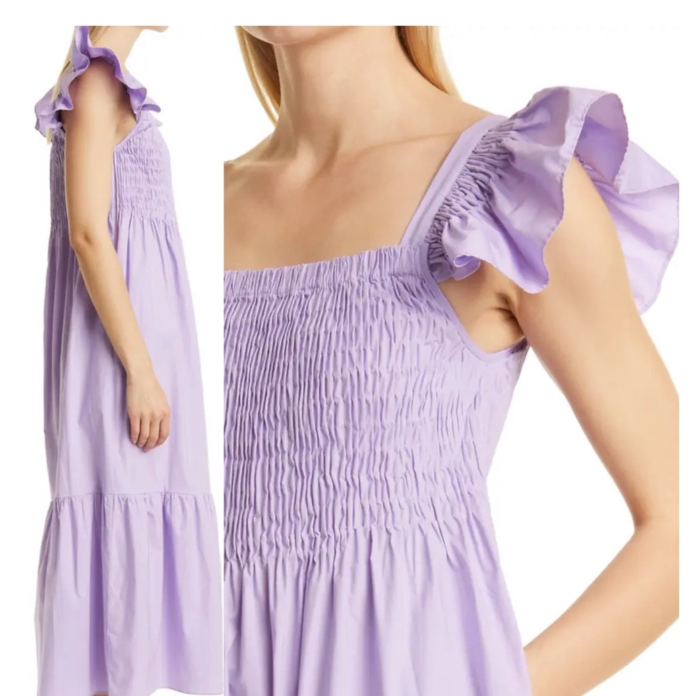 SEA Varsha Smocked Women’s Midi Dress Lilac